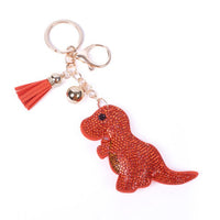 Bling Crystal Rhinestone Red Trex Dino Keychain-31694HY-G - Bundle Bus