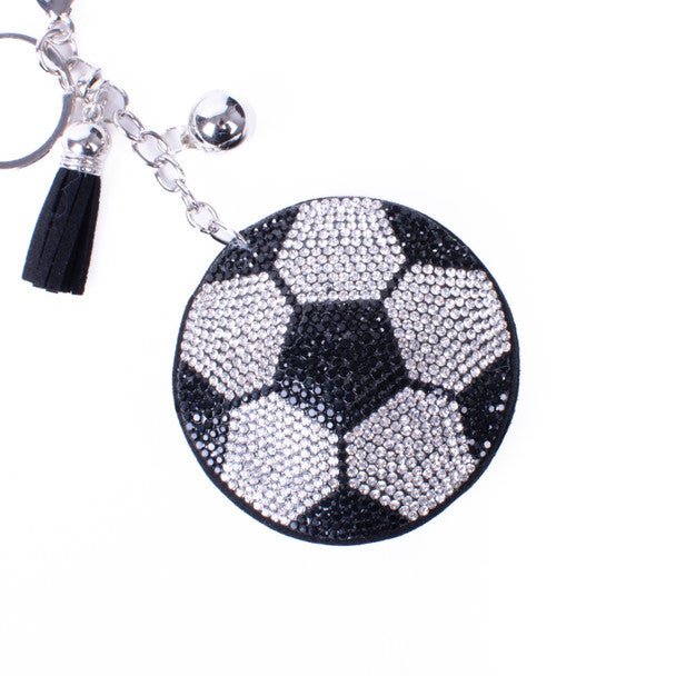 Bling Crystal Rhinestone Soccer Ball keychain-31251JT-S - Bundle Bus