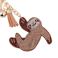 Bling Crystal Sloth Tassel Keychain-31422STO-G - Bundle Bus