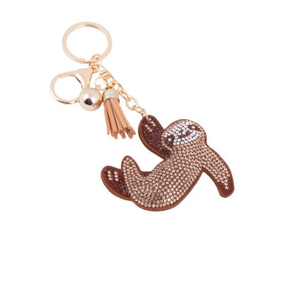 Bling Crystal Sloth Tassel Keychain-31422STO-G - Bundle Bus