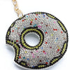 Bling Crystal White Sprinkled Donut Keychain-31654WH-G - Bundle Bus