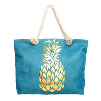 Blue and Gold Pineapple Ladies Tote Bag - LTBG1203 - Bundle Bus