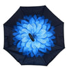 Blue Flower Double Layer Inverted Umbrella - UM18052-BL/BK - Bundle Bus