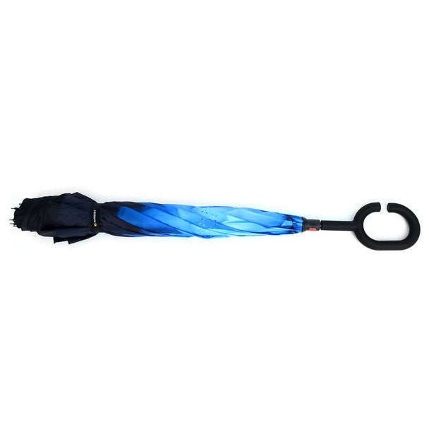 Blue Flower Double Layer Inverted Umbrella - UM18052-BL/BK - Bundle Bus