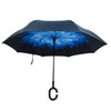 Blue Flower Double Layer Inverted Umbrella - UM18052-BL/BK - Bundle Bus