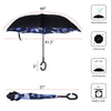 Blue Leaf Batik Double Layer Inverted Umbrella - UM18078 - Bundle Bus