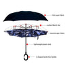 Blue Leaf Batik Double Layer Inverted Umbrella - UM18078 - Bundle Bus