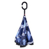 Blue Leaf Batik Double Layer Inverted Umbrella - UM18078 - Bundle Bus