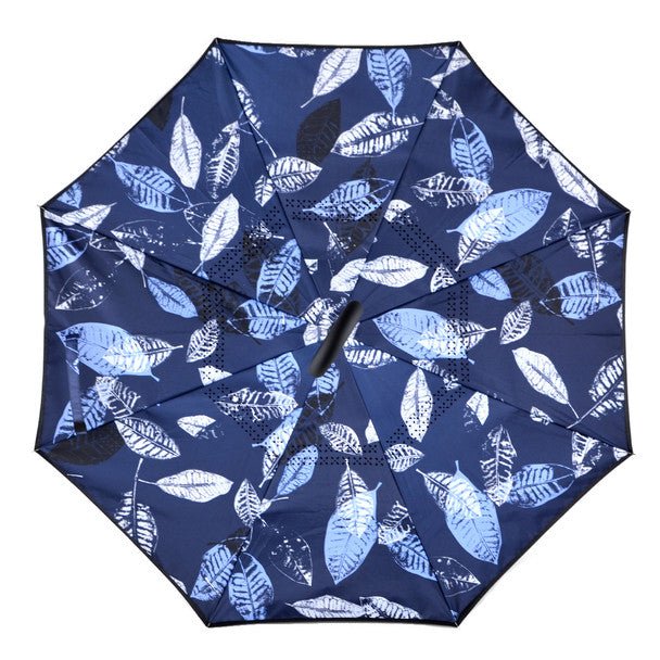 Blue Leaf Batik Double Layer Inverted Umbrella - UM18078 - Bundle Bus