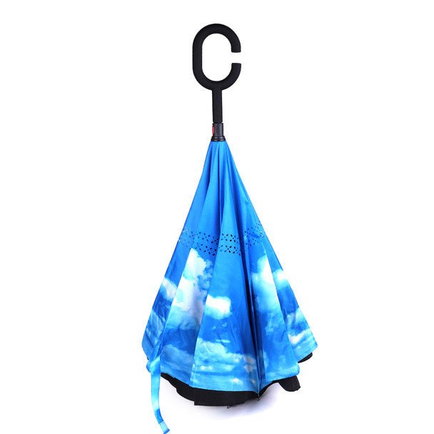 Blue Sky Double Layer Inverted Umbrella - UM18051-BL - Bundle Bus