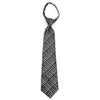 Boy's 14" Black & Grey Square Stripes Zipper Tie MPWZ14-03 - Bundle Bus