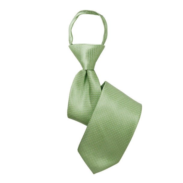 Boy's 14" Geometric Lime Zipper Tie - Bundle Bus