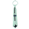 Boy's 14" Grid Green Zipper Tie - Bundle Bus