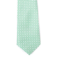 Boy's 14" Grid Green Zipper Tie - Bundle Bus