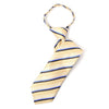 Boy's 14" Striped Tan Zipper Tie - Bundle Bus