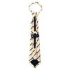 Boy's 14" Striped Tan Zipper Tie - Bundle Bus