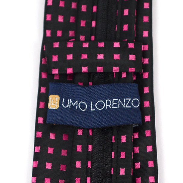 Boy's 17" Geometric Square Pink Zipper Tie - MPWZ1733 - Bundle Bus