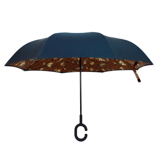 Brown Leopard print Double Layer Inverted Umbrella- UM5023 - Bundle Bus