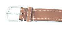 Buffalo Grain Leather Belt with White Stitching RA1767 - Bundle Bus