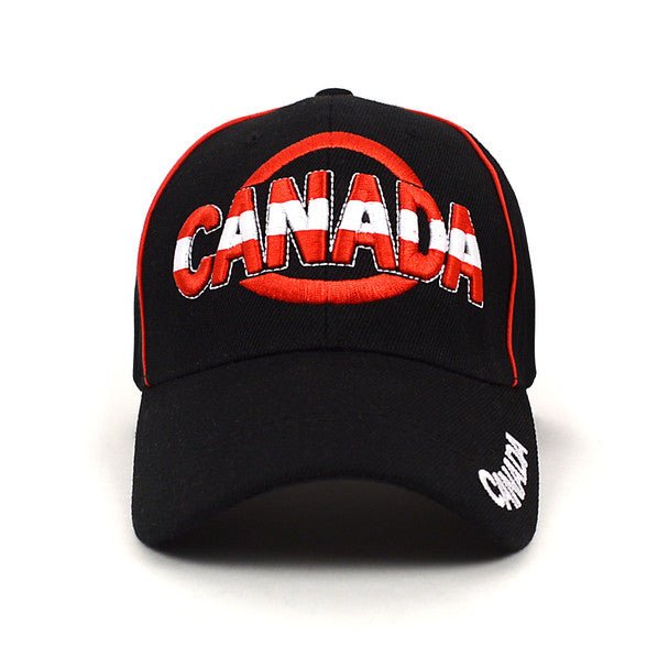 Canada Black 3D Embroidered Baseball Cap, Hat EBC10308 - Bundle Bus