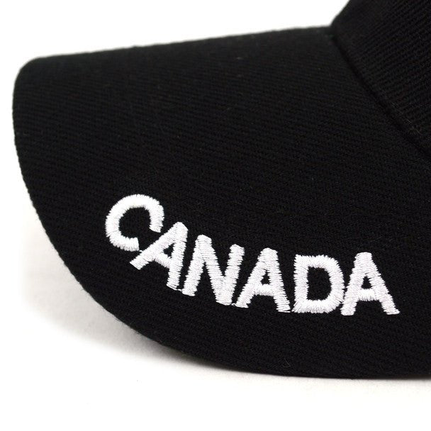 Canada Black 3D Embroidered Baseball Cap, Hat EBC10308 - Bundle Bus