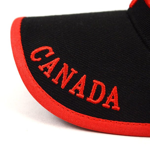 Canada Leaf Black & Red 3D Embroidered Baseball Cap, Hat EBC10309 - Bundle Bus