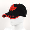 Canada Leaf Black & Red 3D Embroidered Baseball Cap, Hat EBC10309 - Bundle Bus