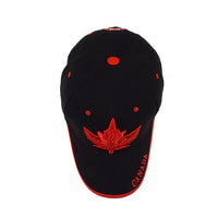 Canada Leaf Black & Red 3D Embroidered Baseball Cap, Hat EBC10309 - Bundle Bus