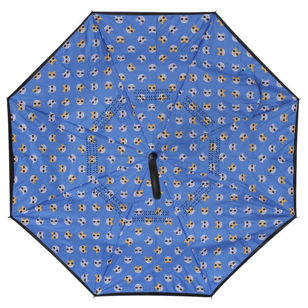 Cat Pattern Reverse Open Inverted Umbrella -IUM18092-BK - Bundle Bus