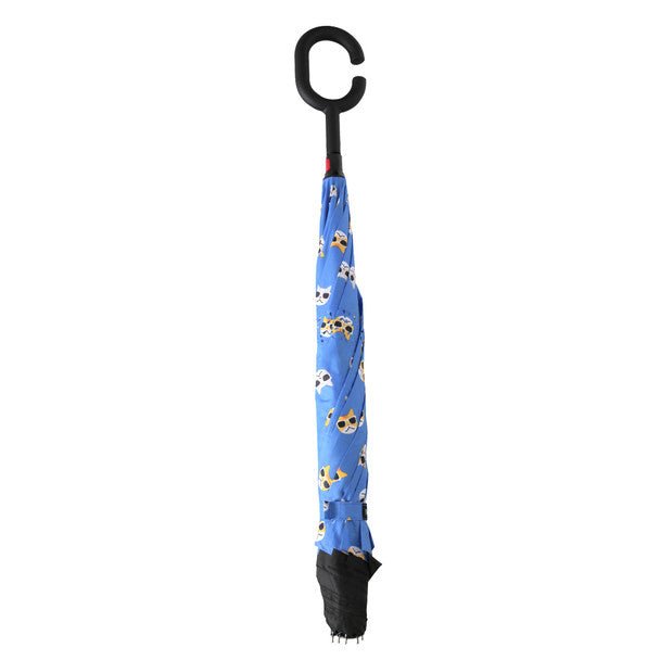 Cat Pattern Reverse Open Inverted Umbrella -IUM18092-BK - Bundle Bus