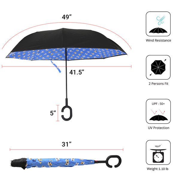 Cat Pattern Reverse Open Inverted Umbrella -IUM18092-BK - Bundle Bus