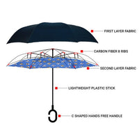 Cat Pattern Reverse Open Inverted Umbrella -IUM18092-BK - Bundle Bus