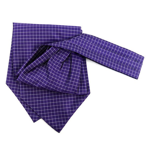 Checkered Pattern Microfiber Poly Woven Ascot With Hooks - PPA1711 - Bundle Bus