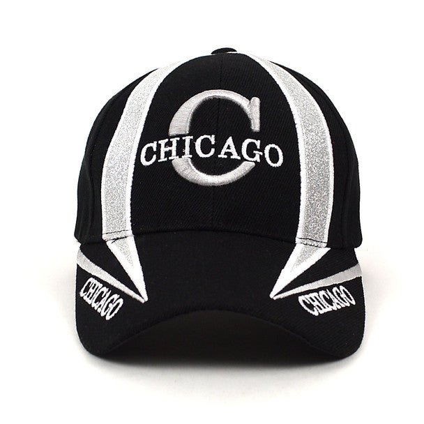 Chicago Black 3D Embroidered Baseball Cap, Hat EBC10299 - Bundle Bus