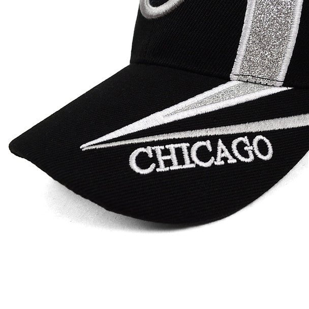 Chicago Black 3D Embroidered Baseball Cap, Hat EBC10299 - Bundle Bus