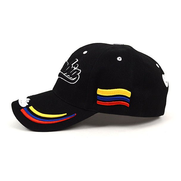 Colombia Black 3D Embroidered Baseball Cap, Hat EBC10306 - Bundle Bus