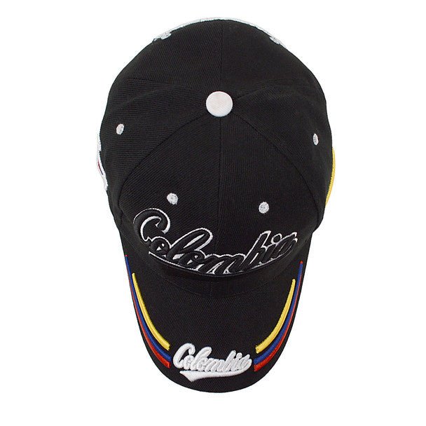 Colombia Black 3D Embroidered Baseball Cap, Hat EBC10306 - Bundle Bus