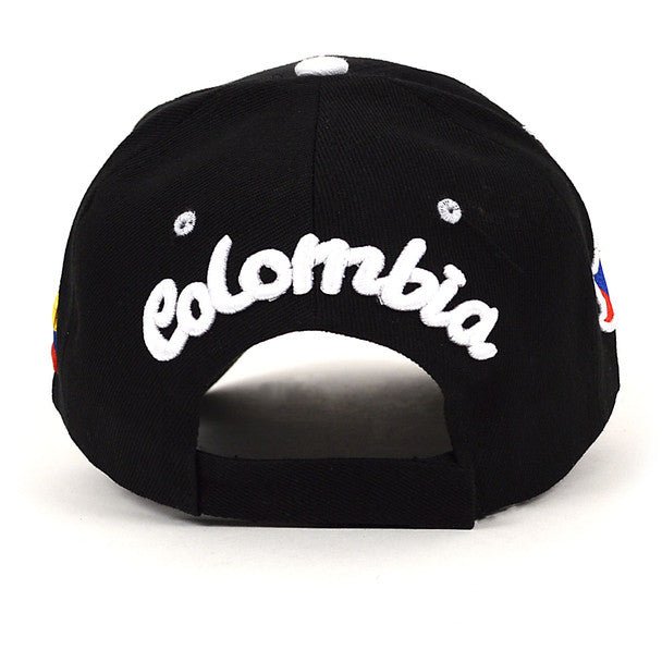 Colombia Black 3D Embroidered Baseball Cap, Hat EBC10306 - Bundle Bus