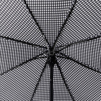 Compact Black & White Houndstooth Auto Open umbrella-UM3223-BK - Bundle Bus