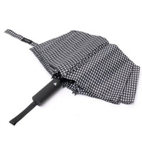 Compact Black & White Houndstooth Auto Open umbrella-UM3223-BK - Bundle Bus