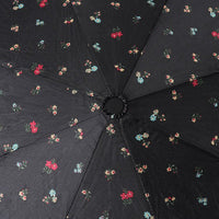 Compact Black with Tiny Flowers Auto Open Umbrella-UM3225-BK - Bundle Bus