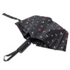 Compact Black with Tiny Flowers Auto Open Umbrella-UM3225-BK - Bundle Bus