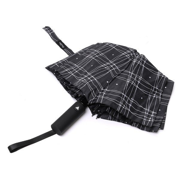 Compact Black/White Line-auto open umbrella-UM3224-BK - Bundle Bus