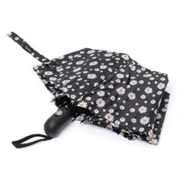 Compact Daisy Flower Auto Open Umbrella-UM3209-BK - Bundle Bus