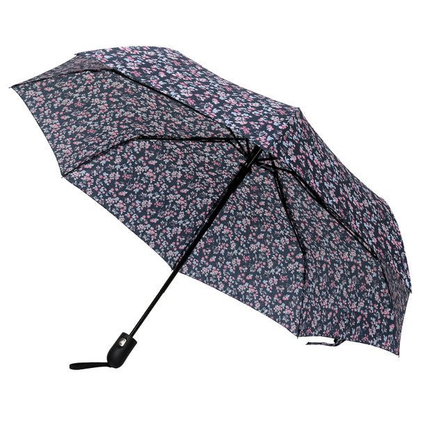 Compact Pink Floral Auto Open Umbrella-UM3212 - Bundle Bus