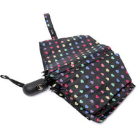 Compact Rainbow heart auto open umbrella-UM3208-BK - Bundle Bus