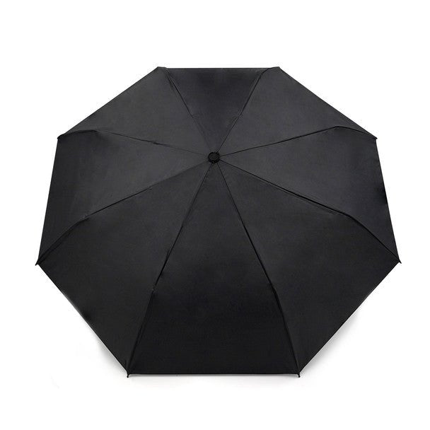 Compact Solid Black Travel Umbrella -UM3216-BK - Bundle Bus