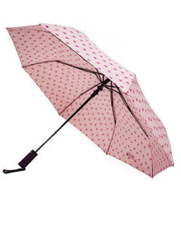 Compact Travel Pink Flamingo Auto Open Umbrella-UM3216-PK - Bundle Bus