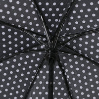 Compact Umbrella with White Polka Dots - Auto Open Umbrella-UM3227-BK - Bundle Bus