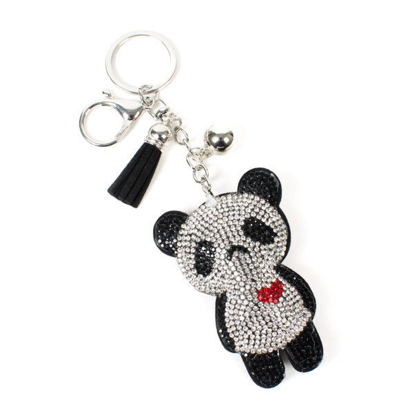 Crystal Bling Heart Panda Keychain -31192JT-S - Bundle Bus